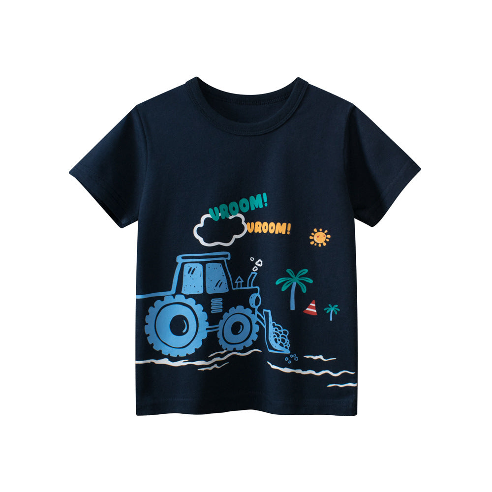 Children Fashion Boy'S Cartoon Printed Short Sleeve T-Shirt