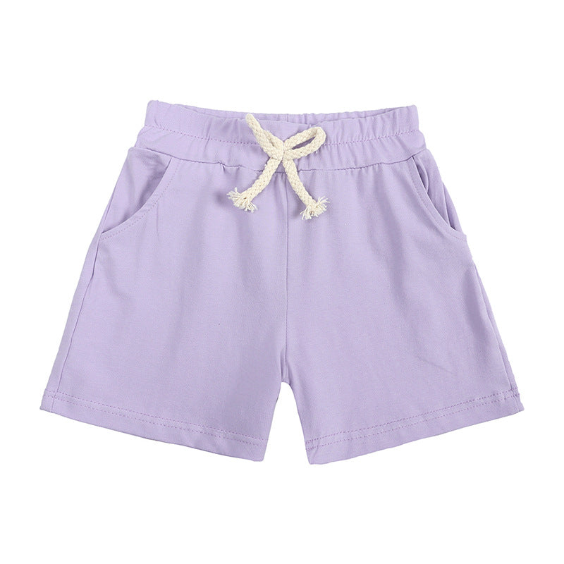 Children Kids Baby Fashion Girls Boys Basic Casual Solid Color Shorts