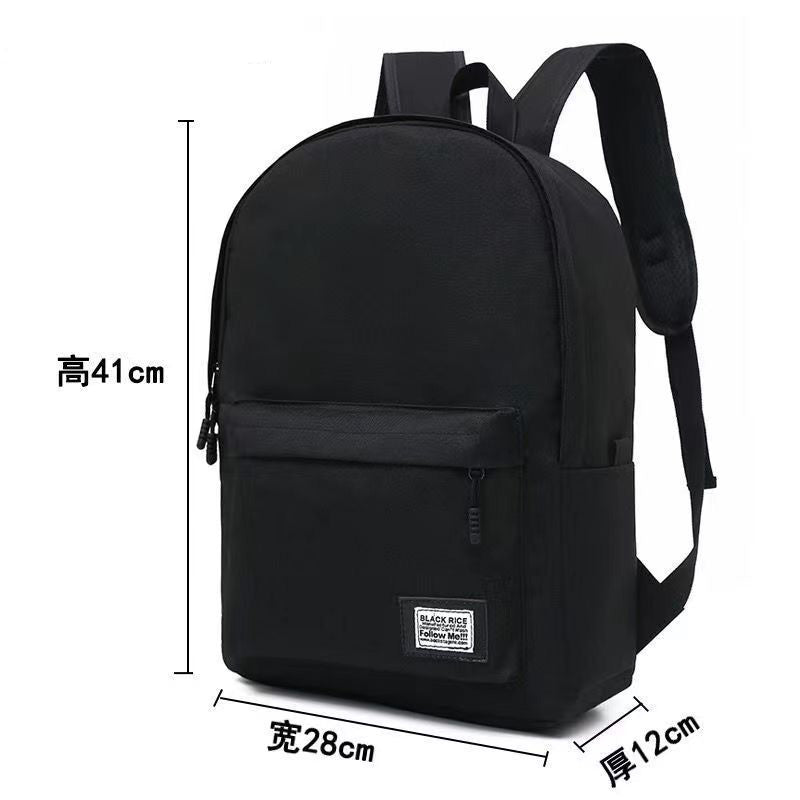 Children Fashion Large Capacity Solid Color Canvas Backpack School Bag
