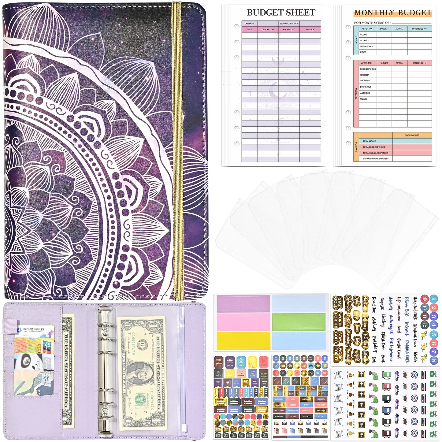 A6 Binder Financial Planning Leather PU Notebook
