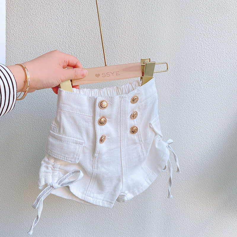 Children Kids Toddlers Fashion Girls Solid Color Denim Shorts