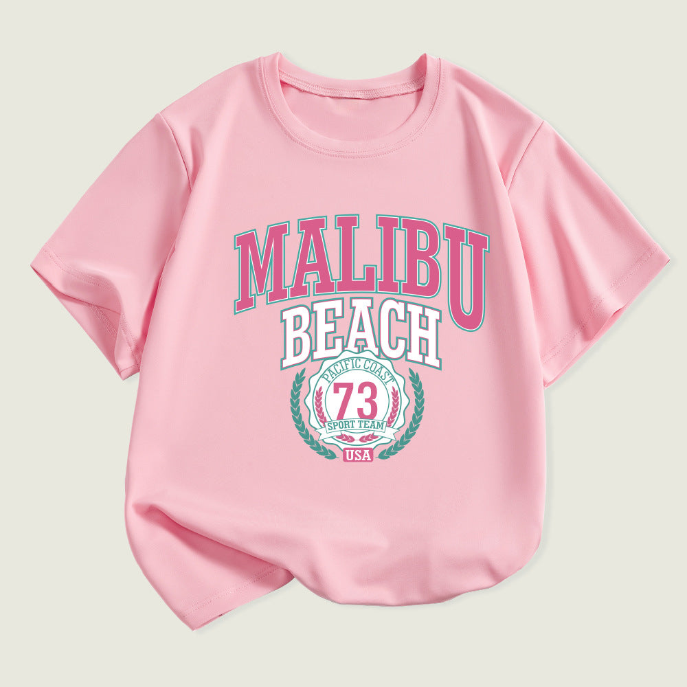 Kids Toddler Boys Girls Alphabet Print Short Sleeve T-Shirt