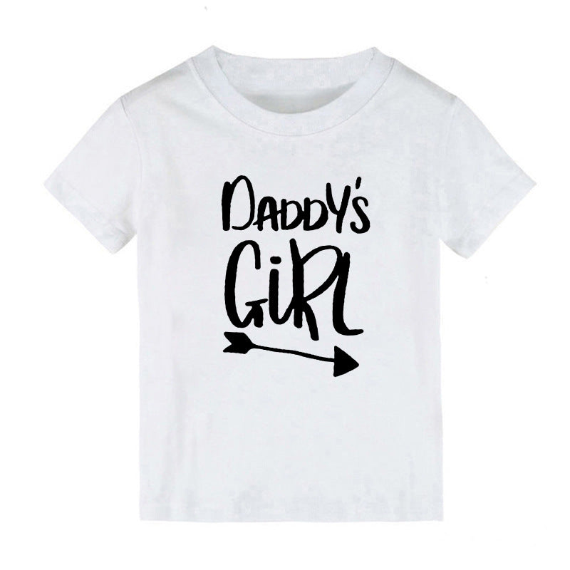 Children Kids Baby Fashion Boys Girls Short Sleeve Daddy'S Mama'S Letter Print T-Shirt