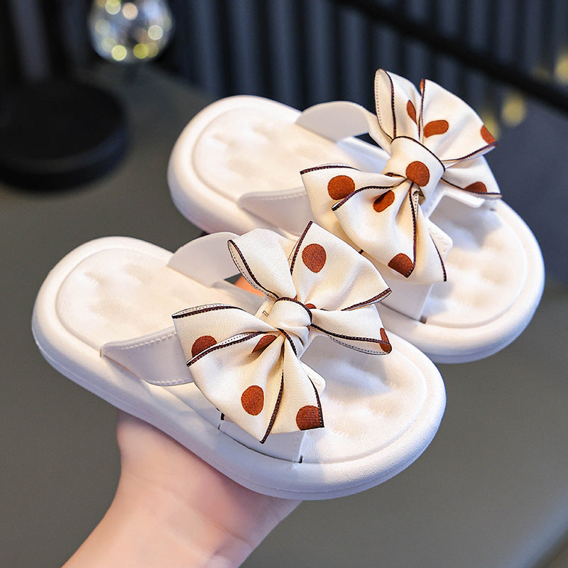 Kids Unisex Casual Cute Bow Thick-Soled Slippers