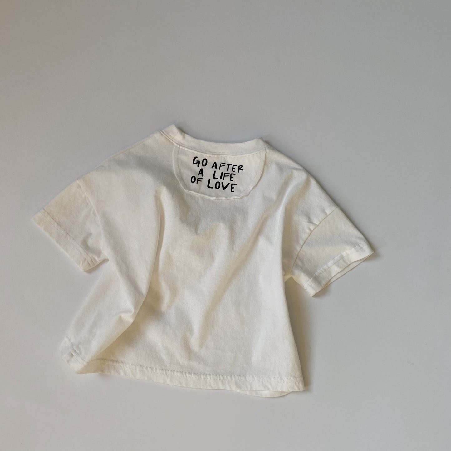Kids Basic Round Neck Short Sleeve Letter Pattern Loose T-shirt