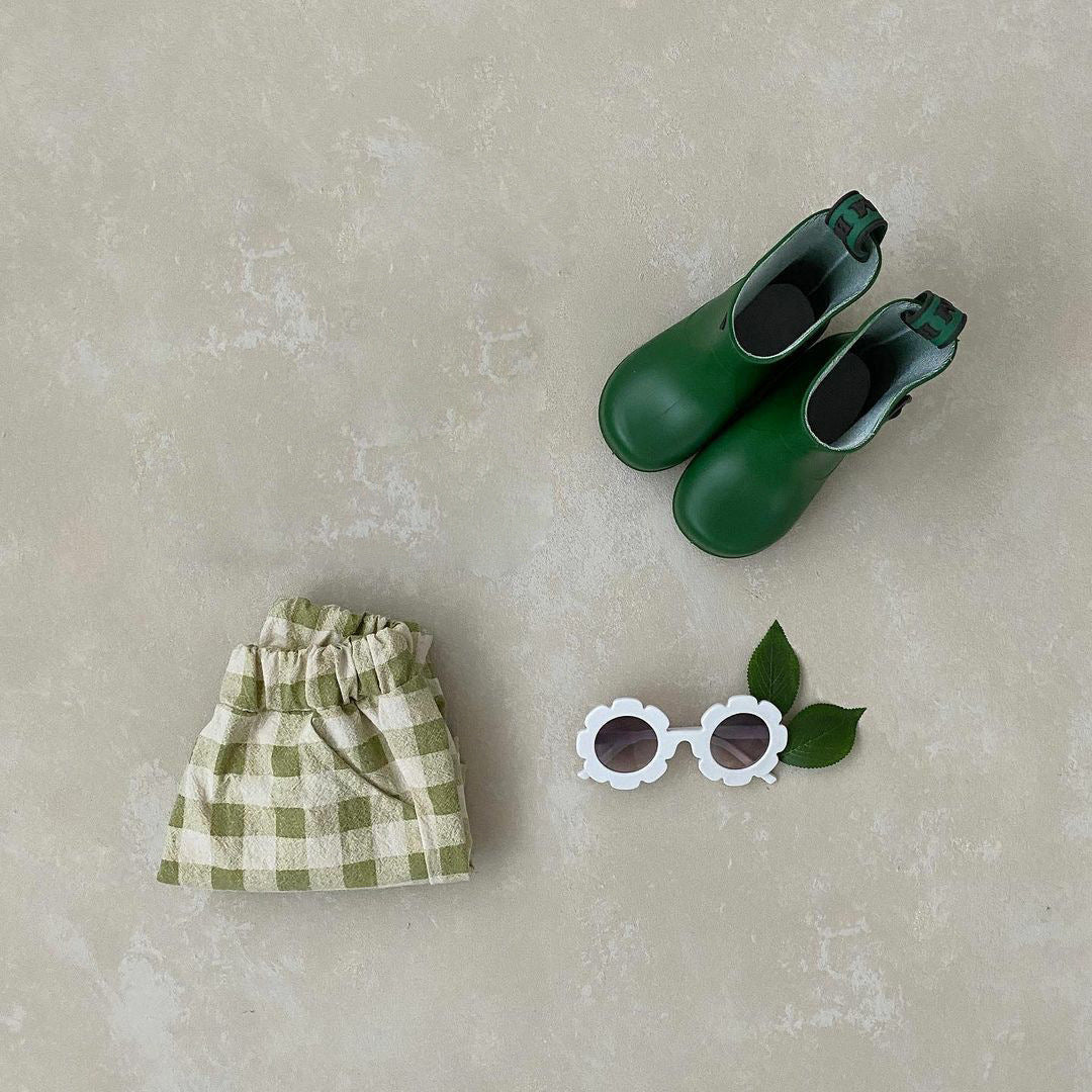 Kids Casual Plaid Elastic Waist Loose Shorts
