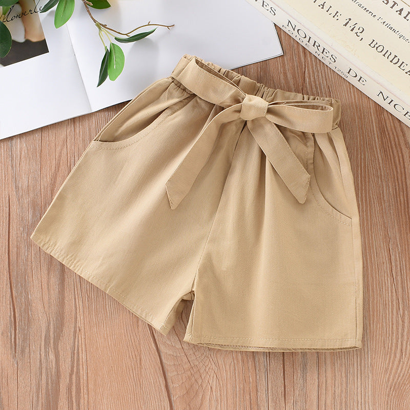 Children Kids Baby Fashion Girls Solid Color Thin Casual Shorts