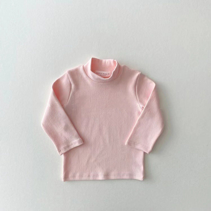 Toddlers Newborn Baby Boys Girls Half Turtleneck Long-Sleeved T-Shirt