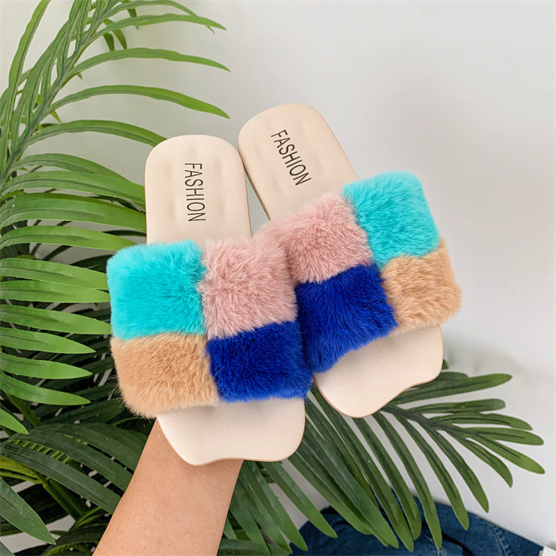 Children Kids Toddlers Girls Cute Color Blocking Slippers Shoes