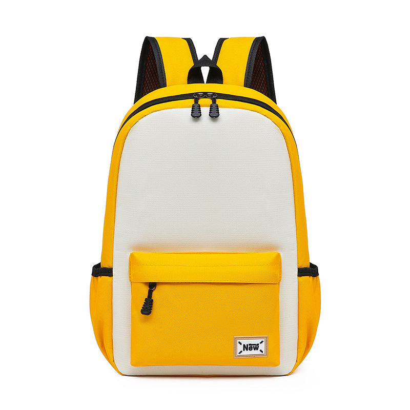 Children Fashion Girls Boys Color Matching Nylon Backpack School Bag
