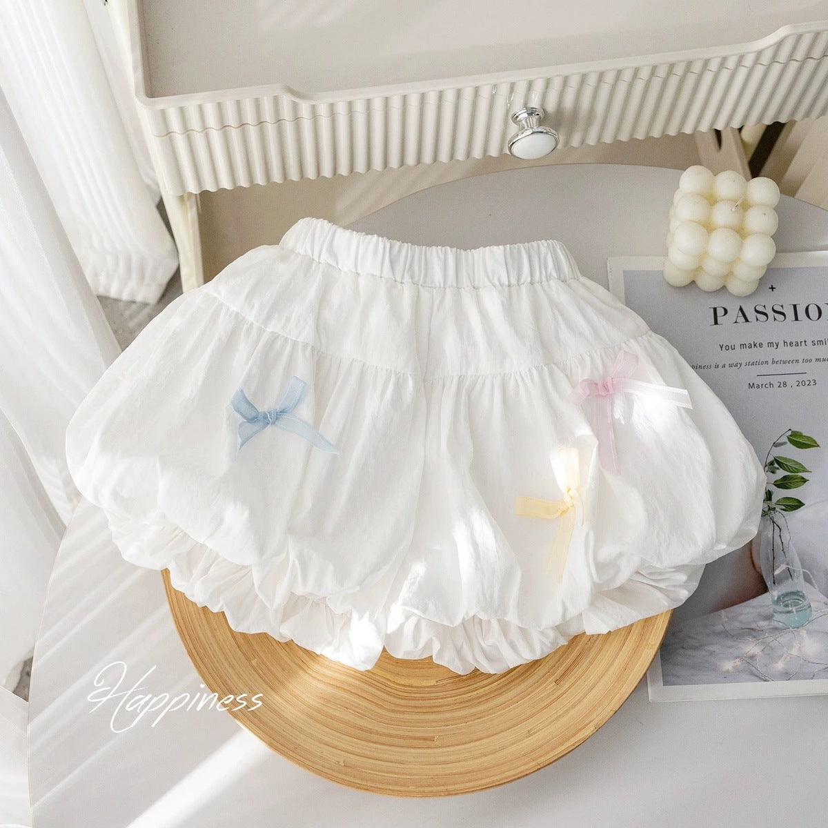 Little Girl Summer Solid Color Bow Sweet Shorts