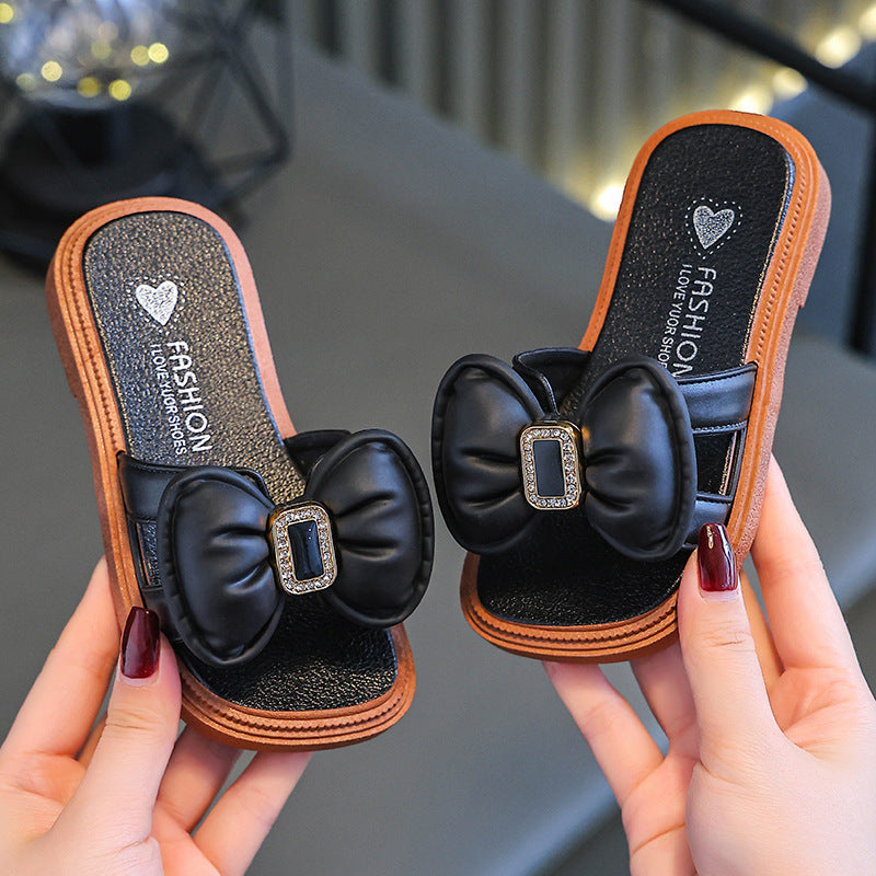 Girls Fashion Bow Slippers