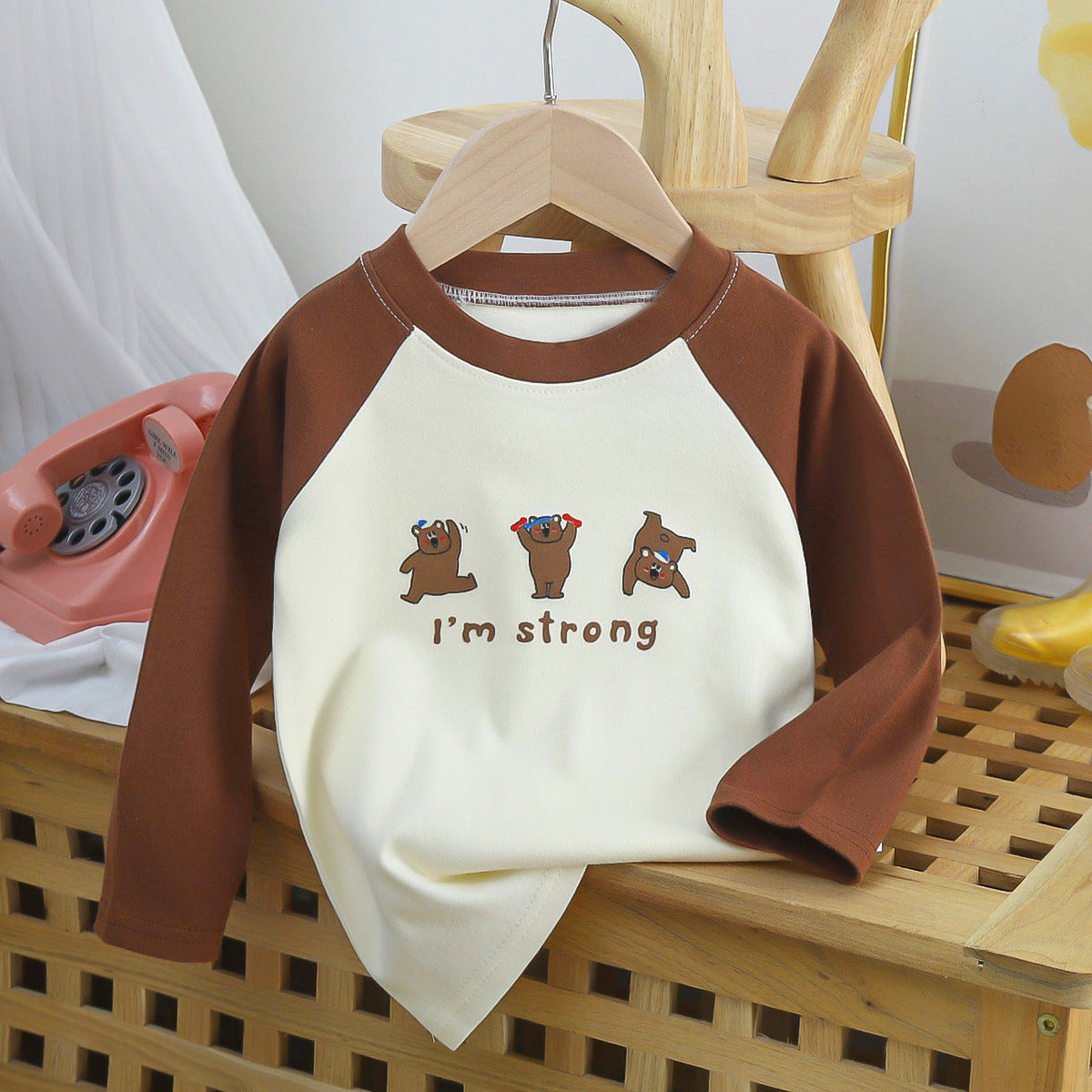 Kids Toddler Big Boys Girls Fashion Casual Cute Cartoon Pattern Round Neck Long Sleeve T-Shirt