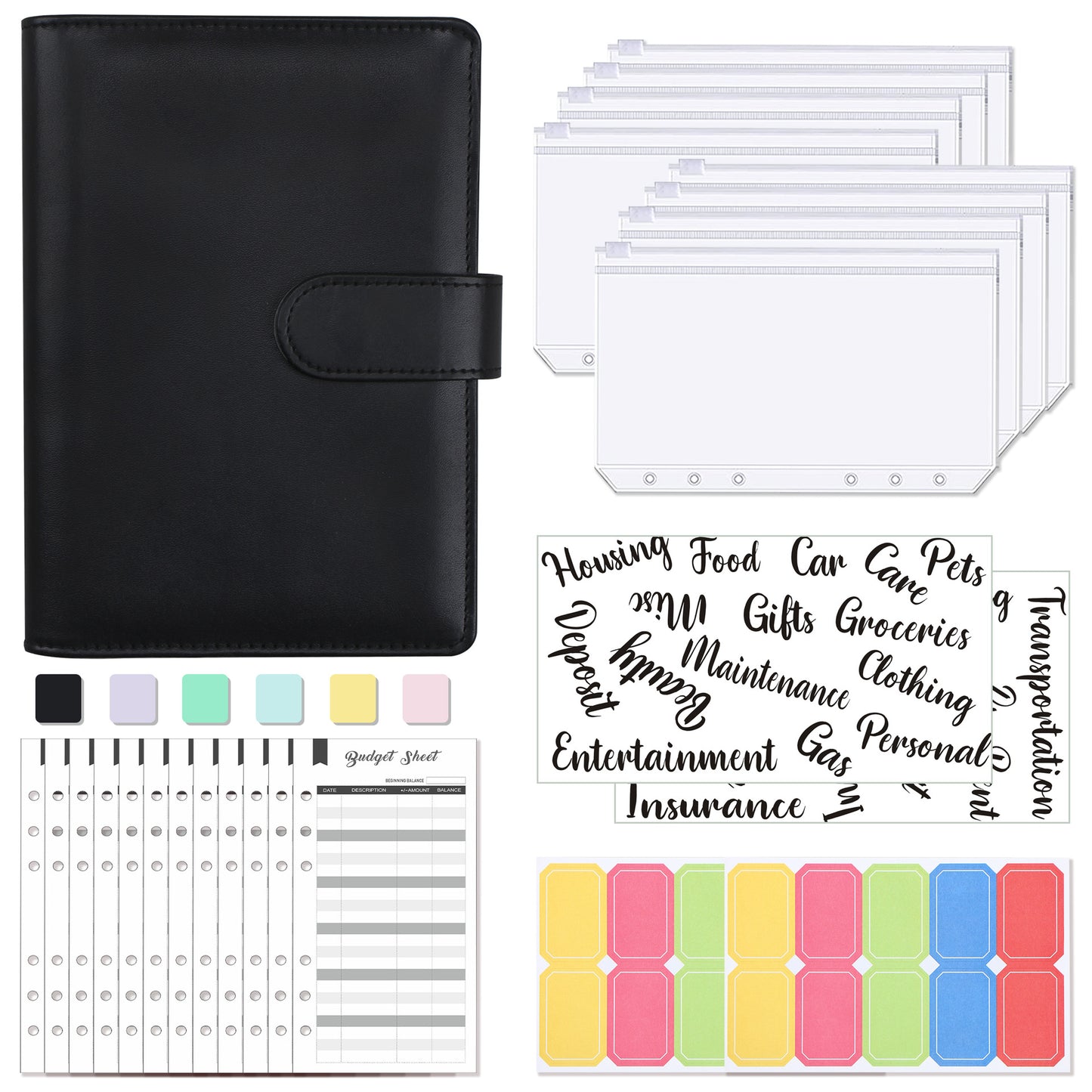 A6 Binder Budget Macaron Leather Notebook