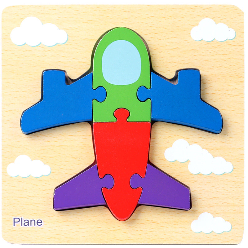 1-3 To Early Education Wooden Children'S Educational Cartoon Animal Three-Dimensional Puzzle