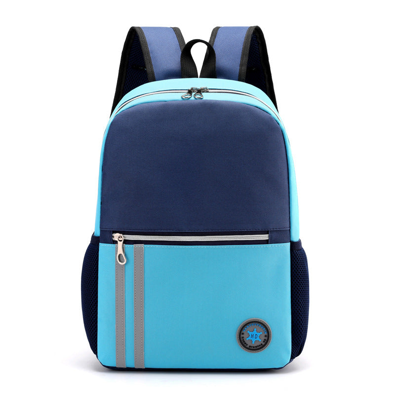 Children Fashion Girls Boys Color Matching Canvas Waterproof Backpack School Bag