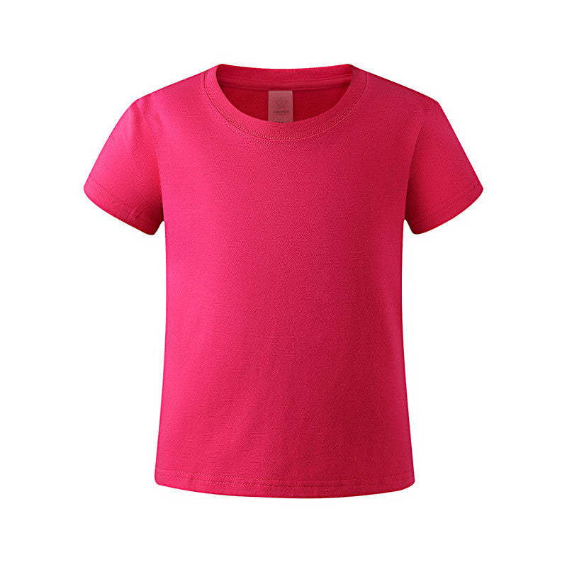 Summer Children Casual Pure Color Cotton Short Sleeve T-Shirt