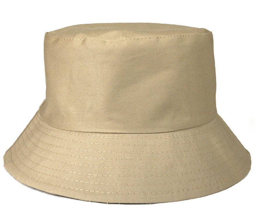 Fashion Solid Color Kids Flat Top Sunshade Sunscreen Double-Sided Bucket Hats