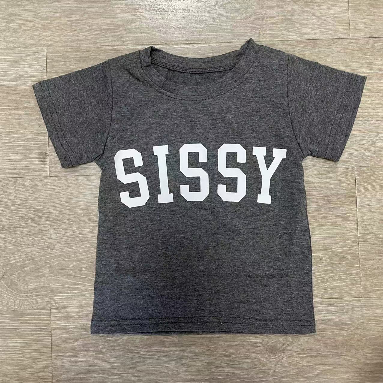 Kids Casual Round Neck Letter Print Pullover Short-Sleeved Top