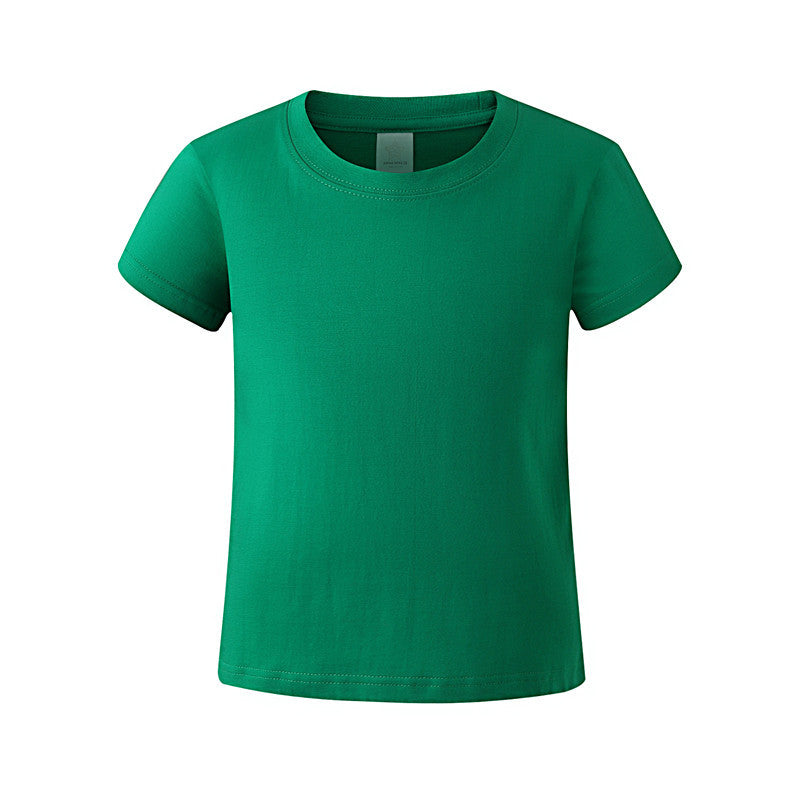 Summer Children Casual Pure Color Cotton Short Sleeve T-Shirt
