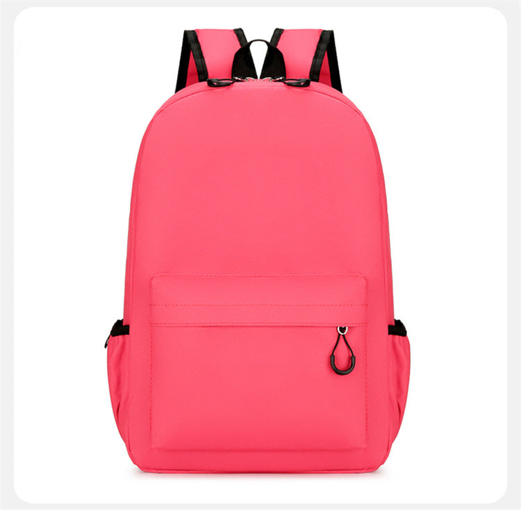 Children Fashion Girls Boys Color Matching Canvas Backpack School Bag