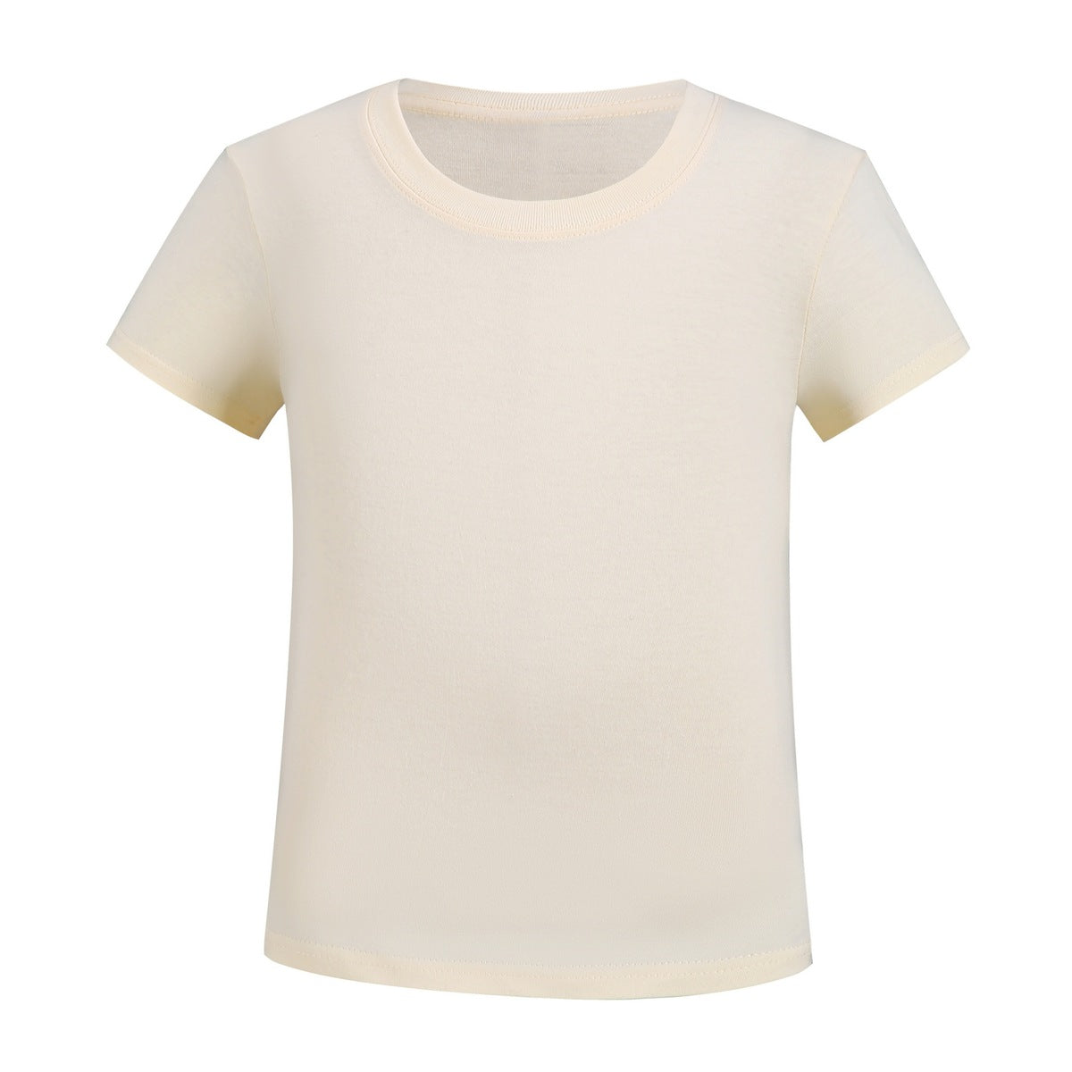 Summer Children Casual Pure Color Cotton Short Sleeve T-Shirt