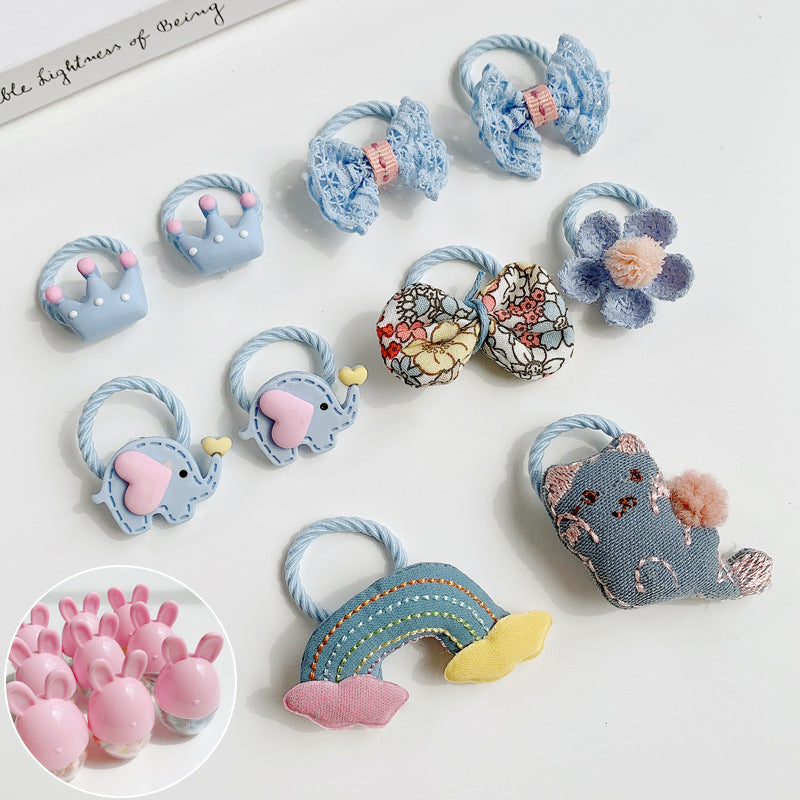 Kids Girls Cute Sweet Cartoon Hair Rings