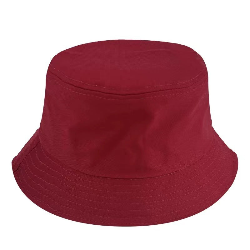 Fashion Solid Color Kids Flat Top Sunshade Sunscreen Double-Sided Bucket Hats