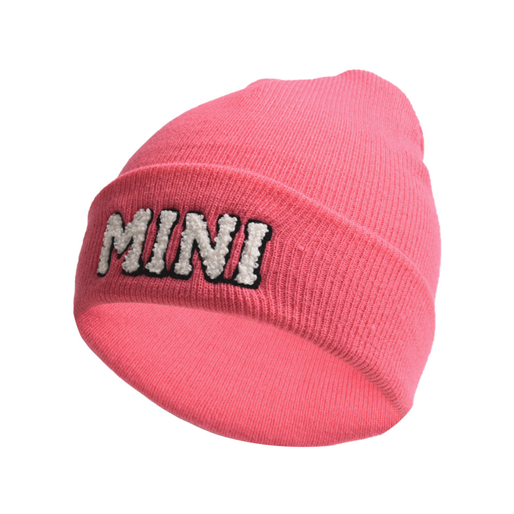 Women'S Letter Embroidery Outdoor Warm Pullover Knitted Hat