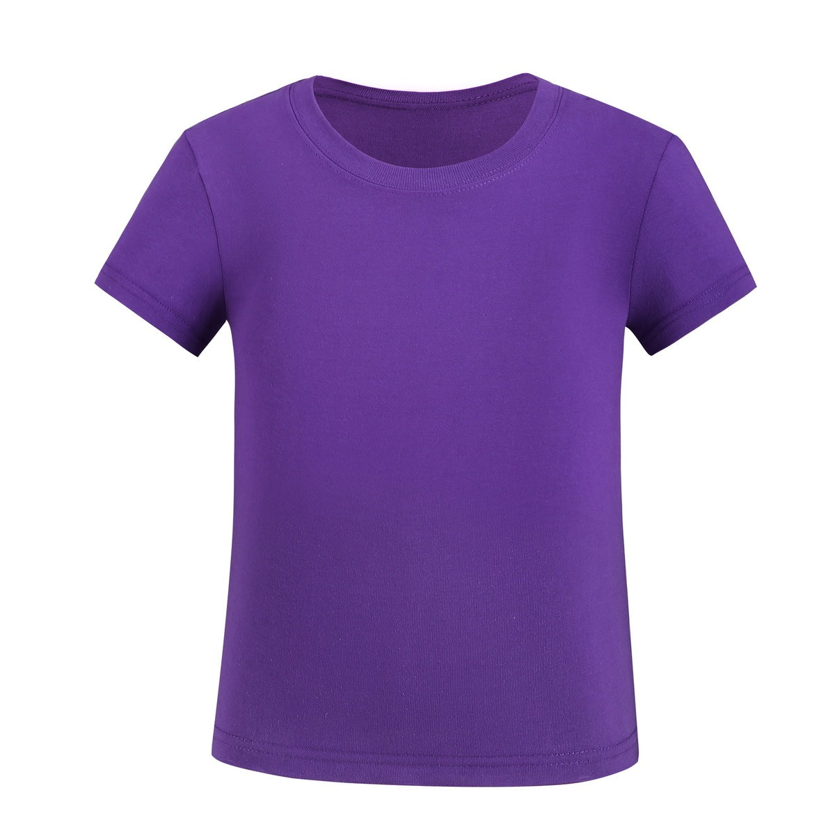 Summer Children Casual Pure Color Cotton Short Sleeve T-Shirt