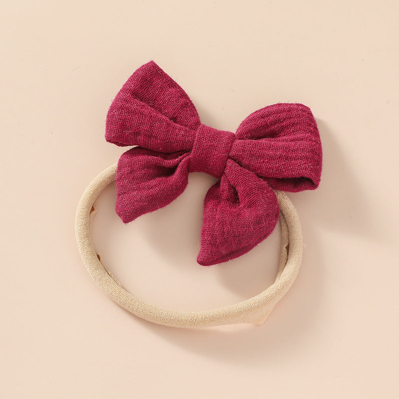 Toddlers Newborn Kid Baby Fashion Girls Bowknot Elastic Nylon Headband Hair Accessories