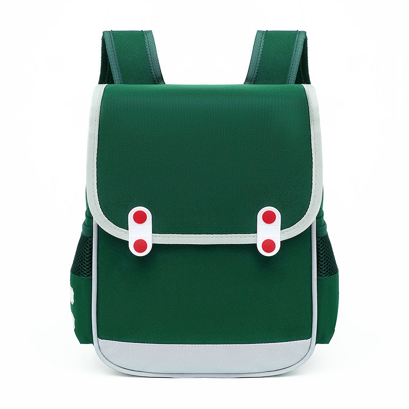 Children Fashion Girls Boys Color Matching Canvas Backpack School Bag