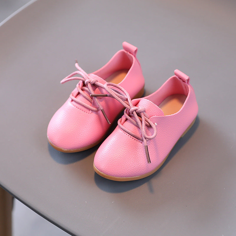 Girls Fashion Solid Color Leather Shoes