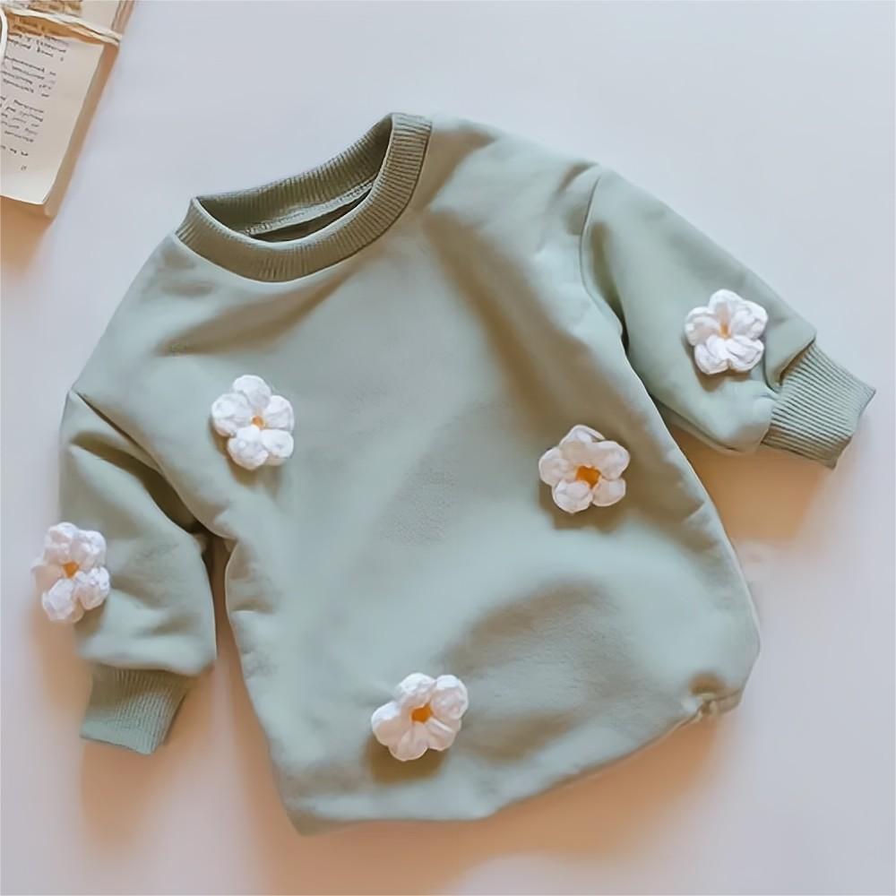Newborn Infant Baby Stereo Clouds Floral One-Piece Rompers