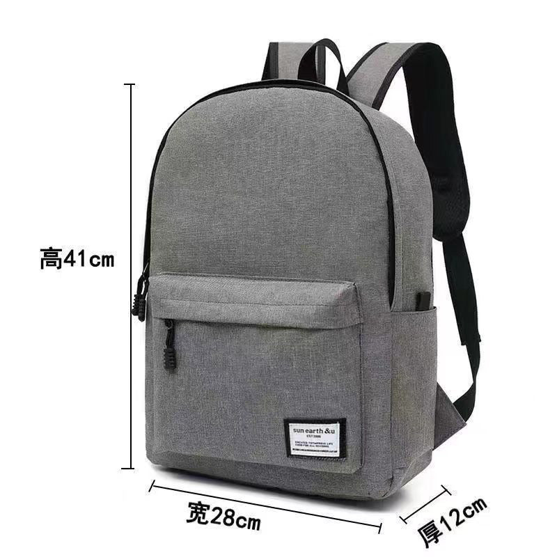 Children Fashion Large Capacity Solid Color Canvas Backpack School Bag
