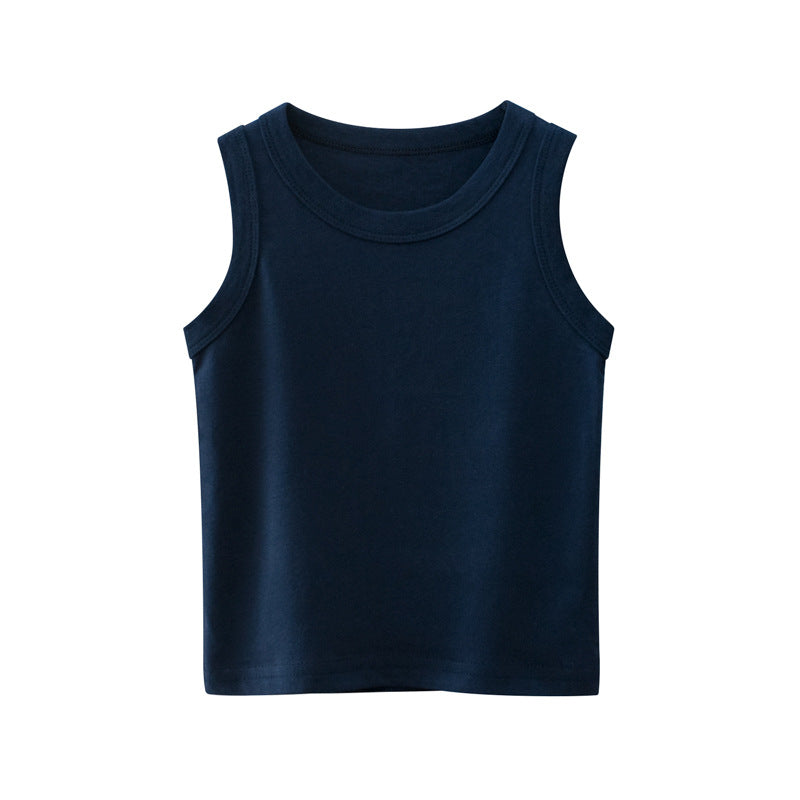 Toddlers Fashion Boys Solid Color Sleeveless Casual Basic Vest Top