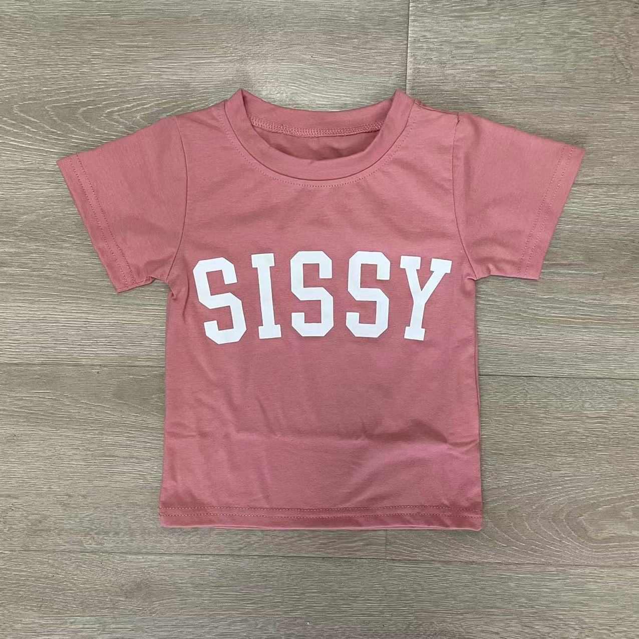 Kids Casual Round Neck Letter Print Pullover Short-Sleeved Top