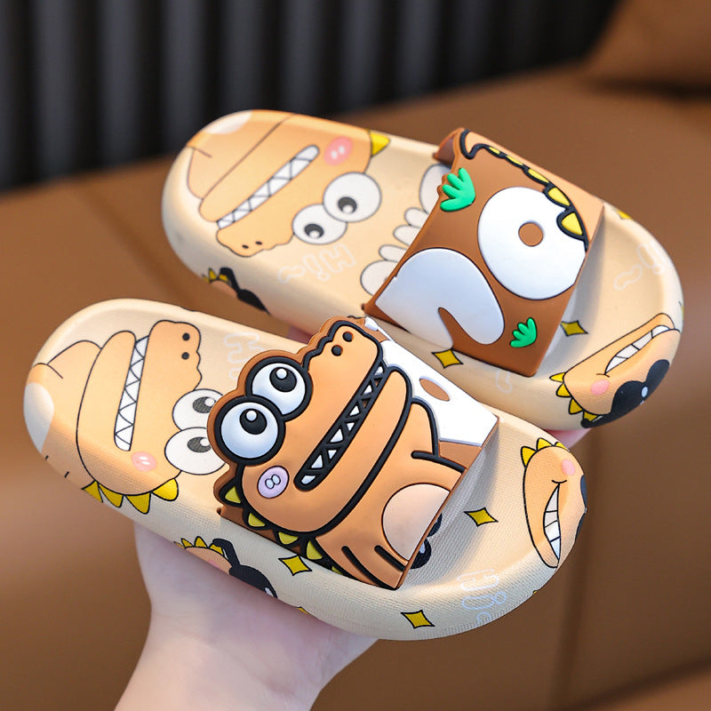 Children Kids Baby Fashion Boys Casual Cute Cartoon Dinosaur Soft Bottom Slippers Shoes
