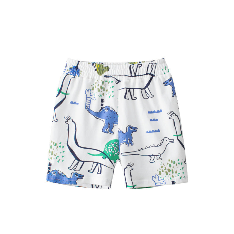Children Kids Baby Fashion Boys Casual Basic Long Sleeve Dinosaur Print Shorts