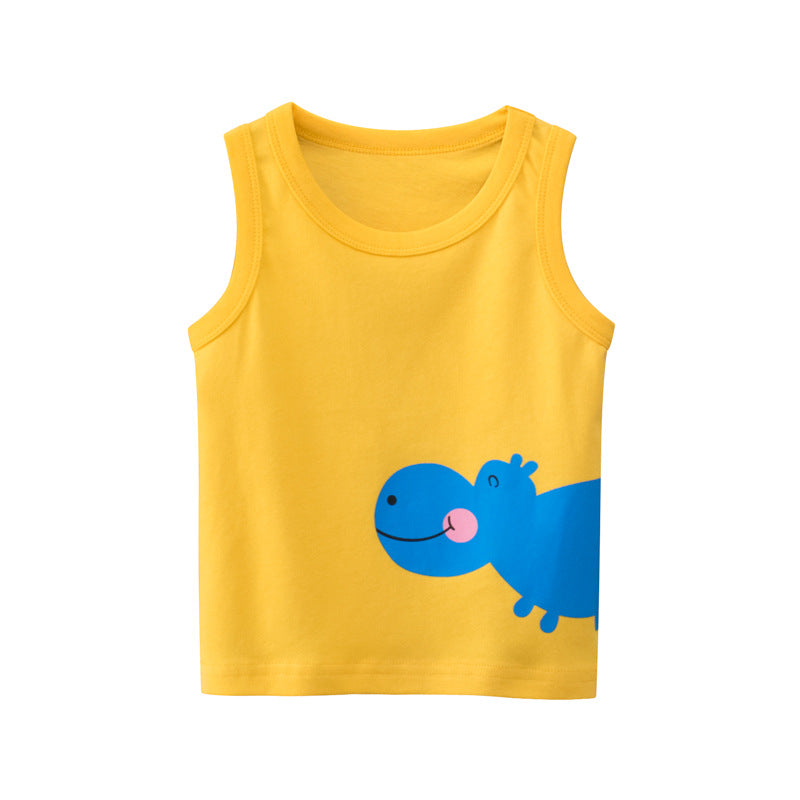 Toddler Kids Boy Fashion Animal Print Sleeveless Top