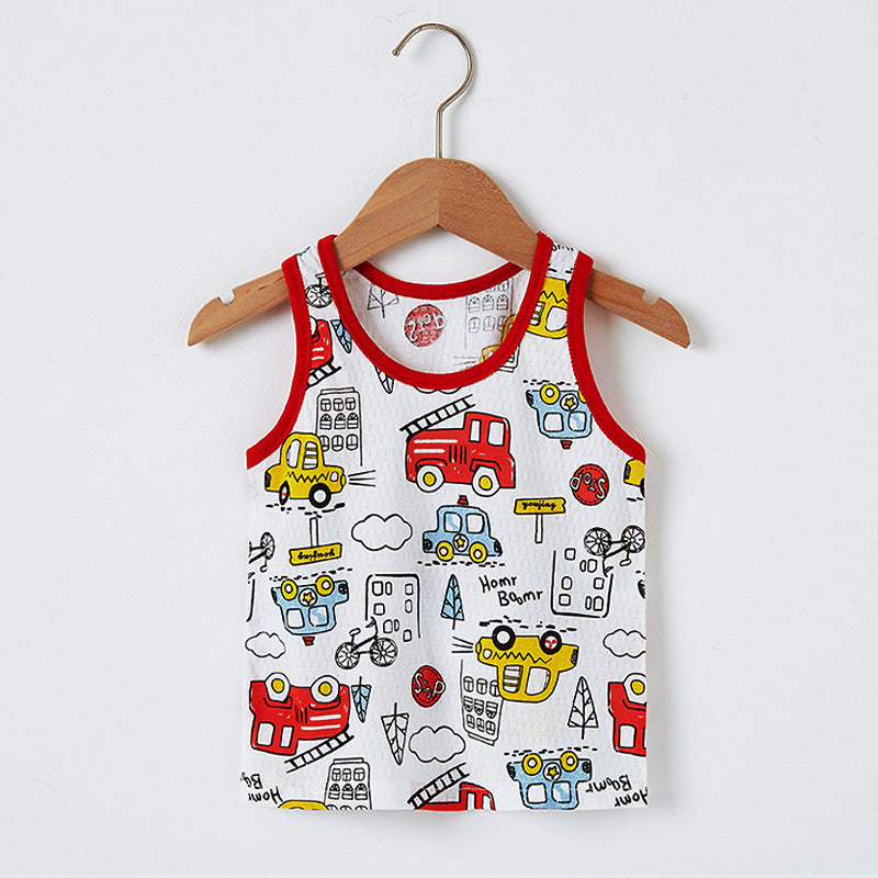 Kids Toddler Boys Girls Casual Cute Cartoon Print Tank Top