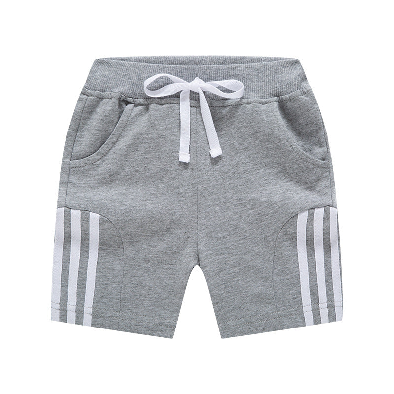 Kids Boys Casual Stripe Elastic Basic Sport Shorts
