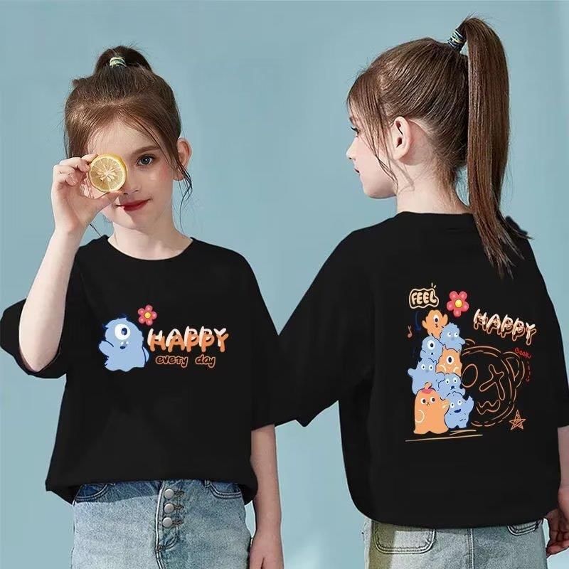 Kids Toddler Big Girls Casual Cute Cartoon Alphabet Print Long Sleeve T-Shirt