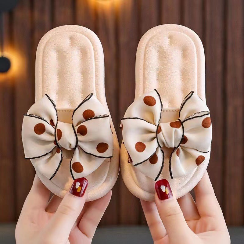 Children Kids Baby Fashion Girls Bowknot Princess Soft Sole Outer Slippers Shoes