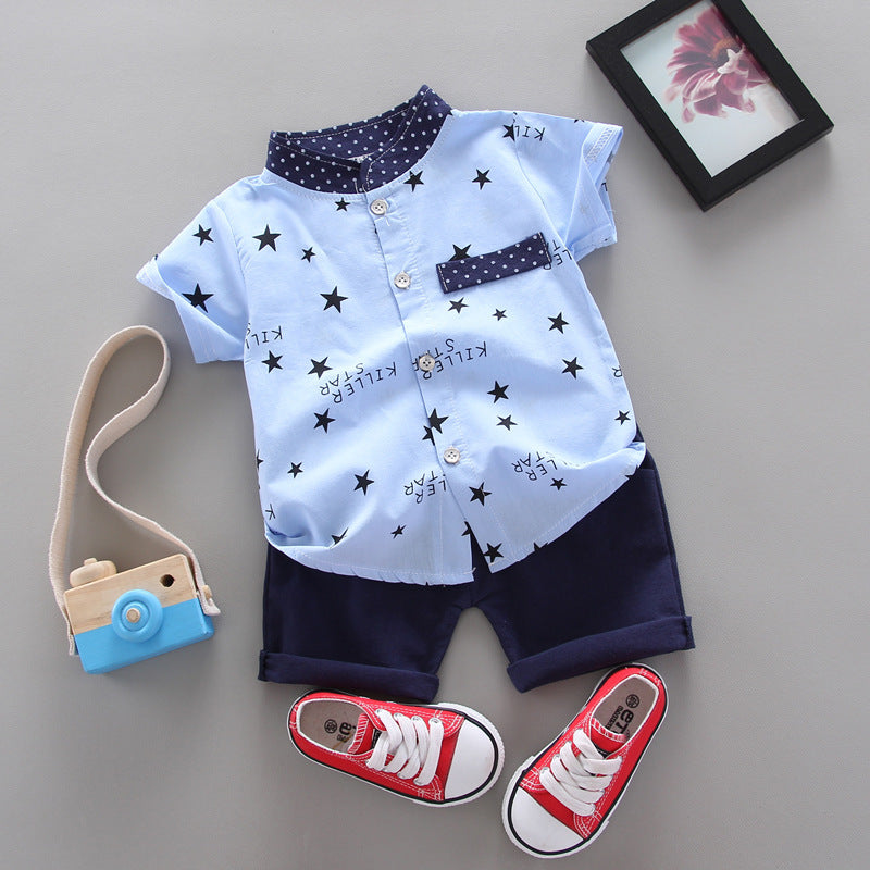 Boy'S Fashion Shirt Two-Piece Set