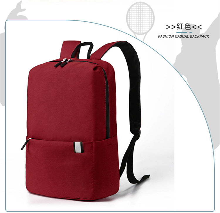 Children Fashion Simple Solid Color Canvas Backpack School Bag