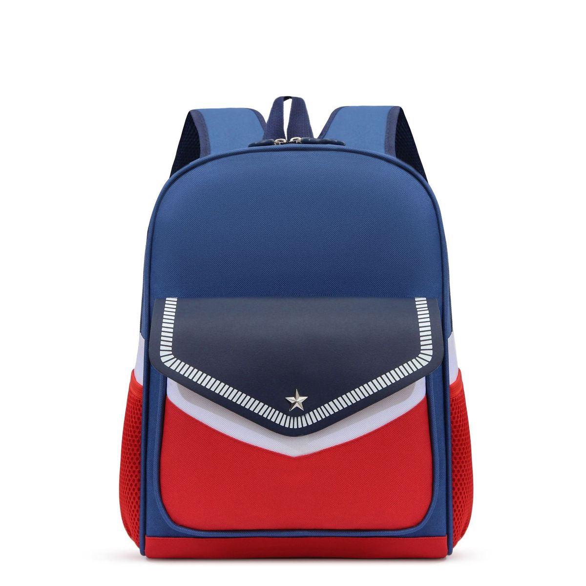 Children Fashion Girls Boys Color Matching Canvas Backpack School Bag