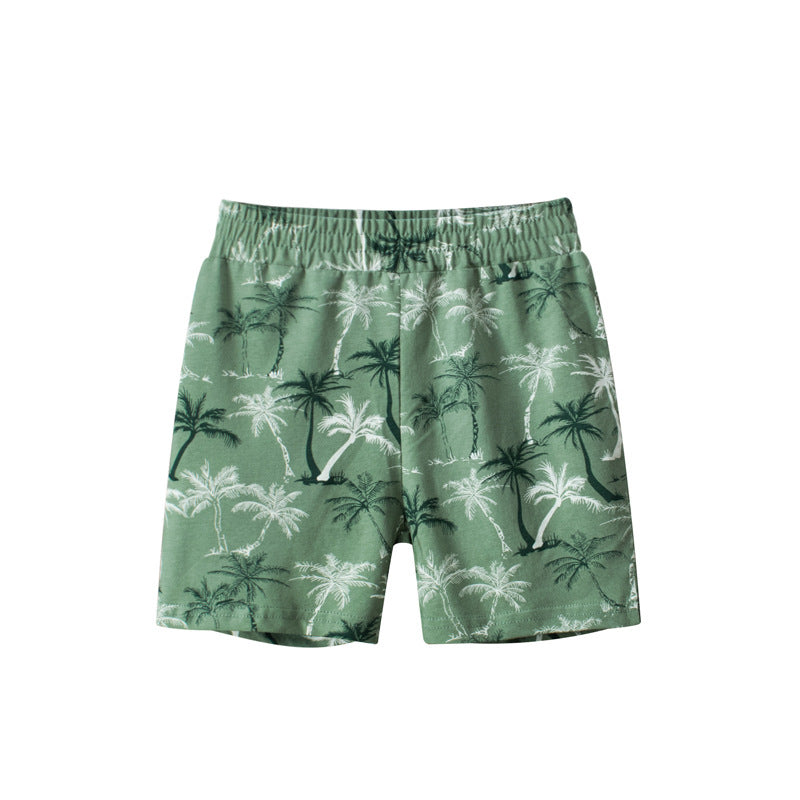 Children Kids Baby Fashion Boys Casual Basic Tree Beach Print Shorts