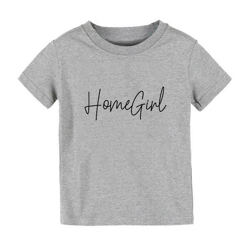Children Kids Baby Fashion Girls Basic Casual Homegirl Print Short Sleeve T-Shirt