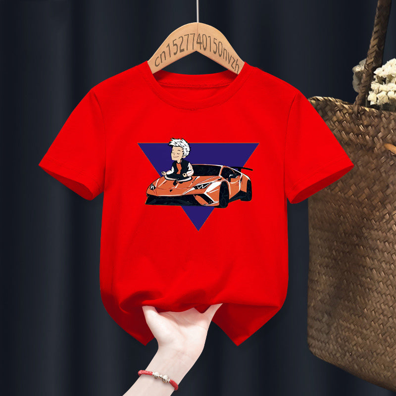Kids Boys Casual Round Neck Sleeve Round Neck Short Sleeve Loose T-shirt